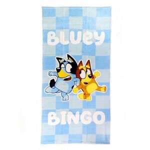 Bluey Bingo Kids Beach Towel 58x28 Blue Cartoon Cotton Bath Towel NEW